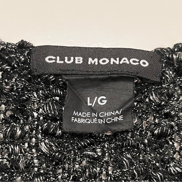 Club Monaco Boucle Sweater Womens SZ Large Wool Blend Long Sleeve VNeck Metallic - Picture 10 of 12